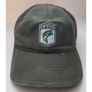 Bass Member K Products Headwear Baseball Cap Hat Mens Adjustable Green Fishing